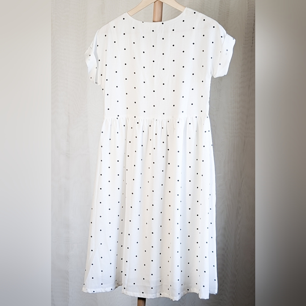 Roolee Polka Dot Dress in White and Black - Picture 2 of 3